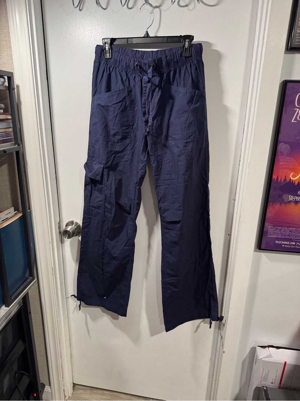 aerie Navy Wide-Leg Cargo Joggers - Picture 4 of 4